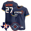 Houston Astros #27 Jose Altuve Player Navy FEDASGOGE City Connect Texas Patch Vapor Premier Limited Elite Home Stitched Jerseys
