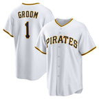 Pittsburgh Pirates #1 Groom Home White FEDASGOGE Replica Jersey
