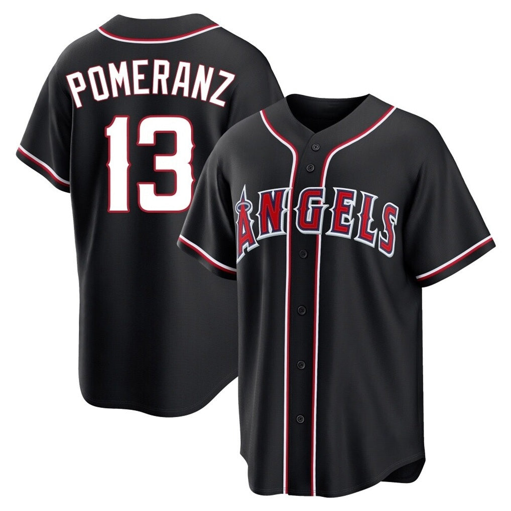 Los Angeles Angels #13 Drew Pomeranz Player Black FEDASGOGE Fashion Out Home Game Stitched Jerseys