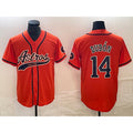 Houston Astros #14 Mauricio Dubon Orange FEDASGOGE With Patch Cool Base Stitched Jersey
