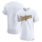 Los Angeles Dodgers Blank Player White Gold FEDASGOGE Limited Elite Home Stitched Jerseys