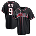 Los Angeles Angels #9 Zach Neto Player Black FEDASGOGE Fashion Out Home Game Stitched Jerseys
