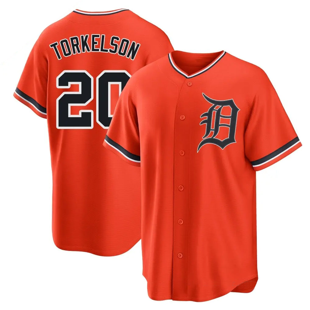 Detroit Tigers #20 Spencer Torkelson Player Orange FEDASGOGE Home Game Stitched Jerseys