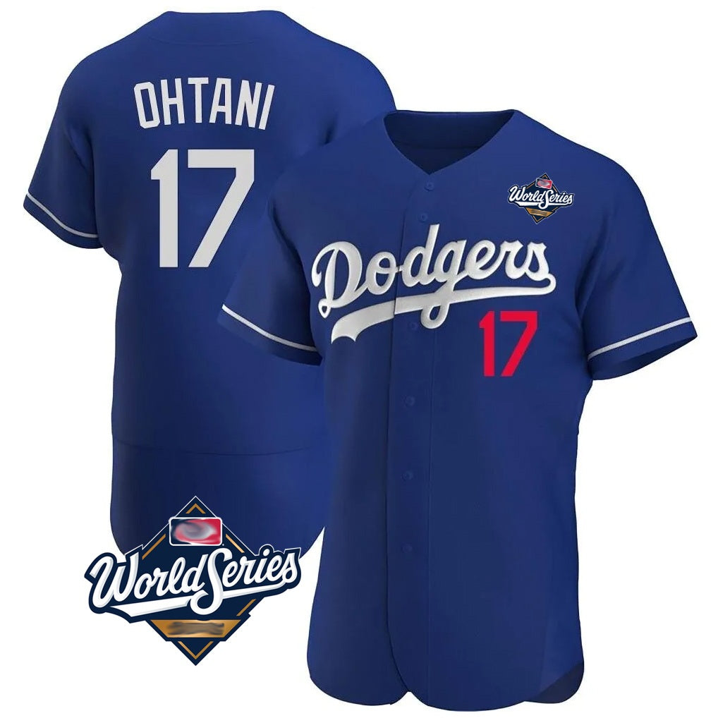 Los Angeles Dodgers #17 Shohei Ohtani Player Royal FEDASGOGE World Series Limited Elite Home Stitched Jerseys