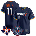 Houston Astros #11 Cam Smith Player Navy FEDASGOGE City Connect Texas Patch Vapor Premier Limited Home Stitched Jerseys