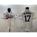 Detroit Tigers #17 Parker Meadows White FEDASGOGE With Patch Cool Base Stitched Jersey