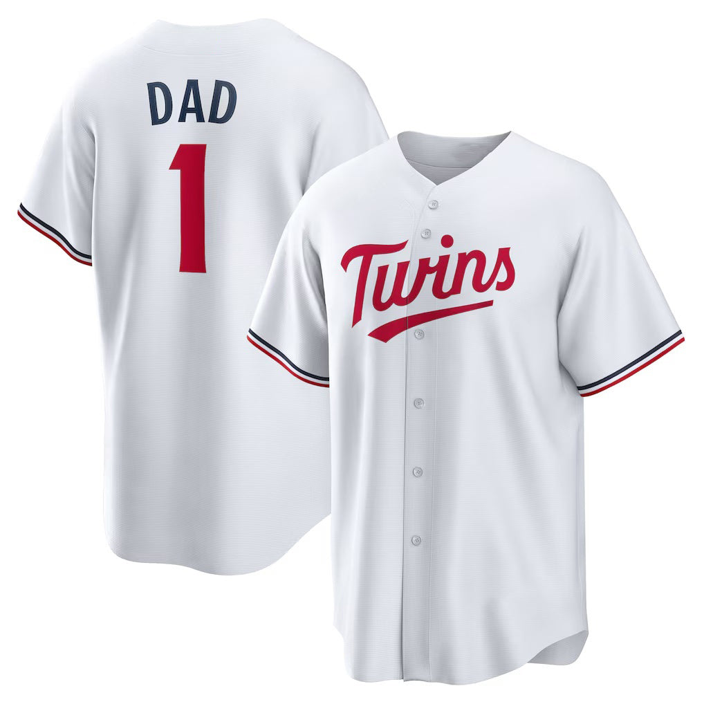 Minnesota Twins #1 Dad White FEDASGOGE Home Replica Jersey