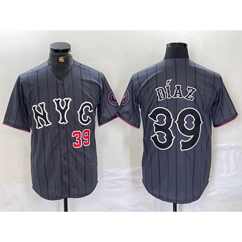New York Mets #39 Edwin Diaz Gray FEDASGOGE 2024 City Connect Cool Base Jerseys