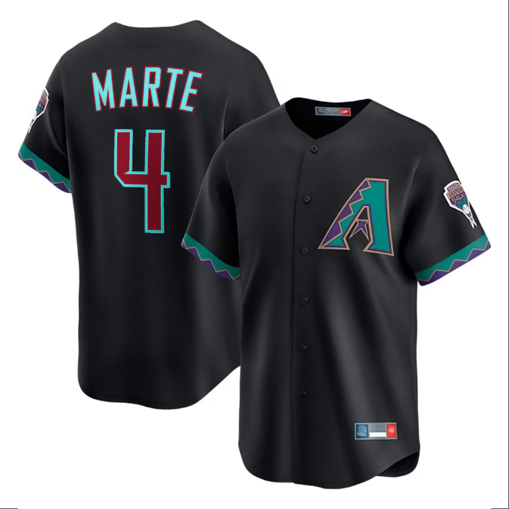 Arizona Diamondbacks #4 Ketel Marte Player Black FEDASGOGE Fashion Out Home Game Stitched Jerseys