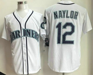 Seattle Mariners #12 Josh Naylor White FEDASGOGE Cool Base Jersey