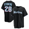 Miami Marlins #28 Kyle Stowers Player Black FEDASGOGE Home Game Stitched Jerseys
