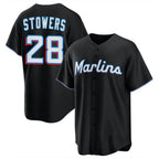 Miami Marlins #28 Kyle Stowers Player Black FEDASGOGE Home Game Stitched Jerseys