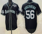 Seattle Mariners #56 Randy Arozarena 50th Black FEDASGOGE Out Style Vapor Premier Limited Jersey