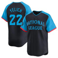 Milwaukee Brewers #22 Christian Yelich Player Navy FEDASGOGE Limited National League All-Star Home Game Stitched Jerseys