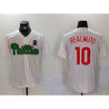 Philadelphia Phillies #10 J.T. Realmuto White Green FEDASGOGE Cool Base Stitched Jersey 2