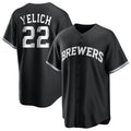 Milwaukee Brewers #22 Christian Yelich Player Black FEDASGOGE Game Home Stitched Jerseys