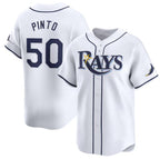Tampa Bay Rays #50 Rene Pinto White FEDASGOGE Home Limited Stitched Jersey