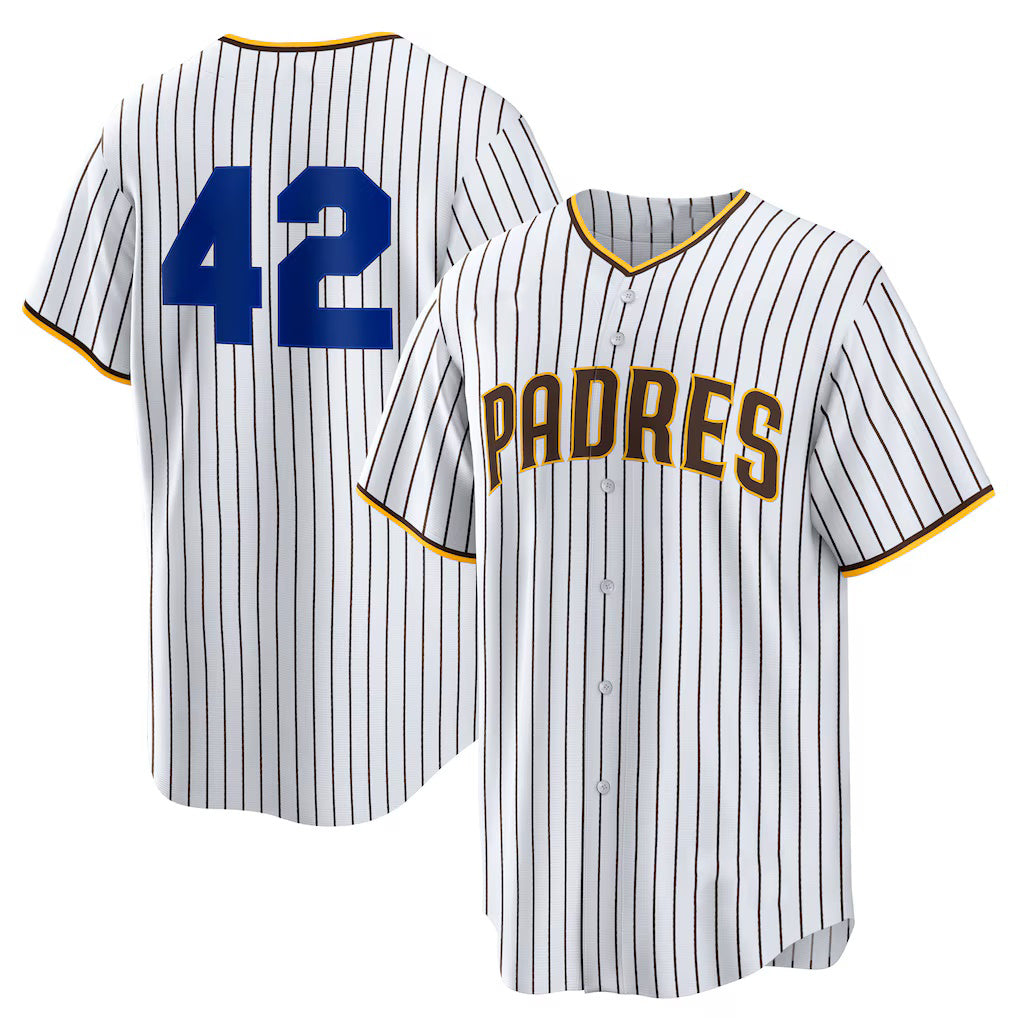San Diego Padres #42 Jackie Robinson White FEDASGOGE Home 2025 Day Replica Jersey