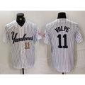 New York Yankees #11 Anthony Volpe White FEDASGOGE Pinstripe Fashion Cool Base Jerseys