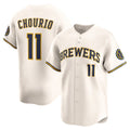 Milwaukee Brewers #11 Jackson Chourio Cream FEDASGOGE Home Limited Jersey