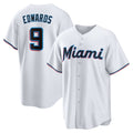 Miami Marlins #9 Xavier Edwards White FEDASGOGE Home Replica Jersey