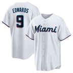 Miami Marlins #9 Xavier Edwards White FEDASGOGE Home Replica Jersey