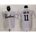 New York Yankees #11 Anthony Volpe White FEDASGOGE Pinstripe Fashion Cool Base Jersey 2