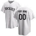 Custom Colorado Rockies White FEDASGOGE Home Replica Jersey