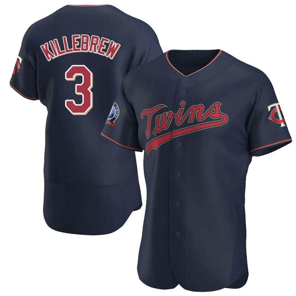 Minnesota Twins #3 Harmon Killebrew Player Navy FEDASGOGE60th Home Limited Elite Stitched Jerseys