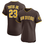 San Diego Padres #23 Fernando Tatis Jr. Brown FEDASGOGE Road Elite Jersey