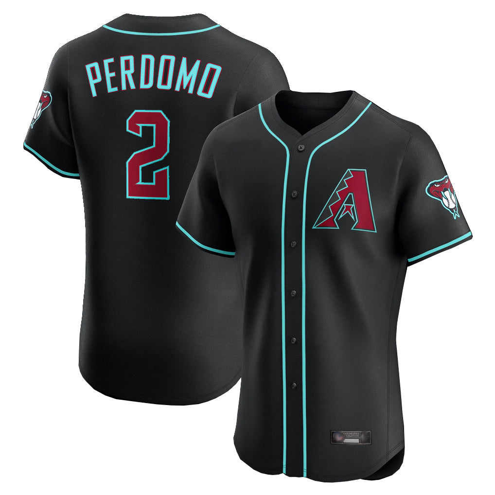 Arizona Diamondbacks #2 Geraldo Perdomo Player Black FEDASGOGE Limited Elite Home Game Stitched Jerseys