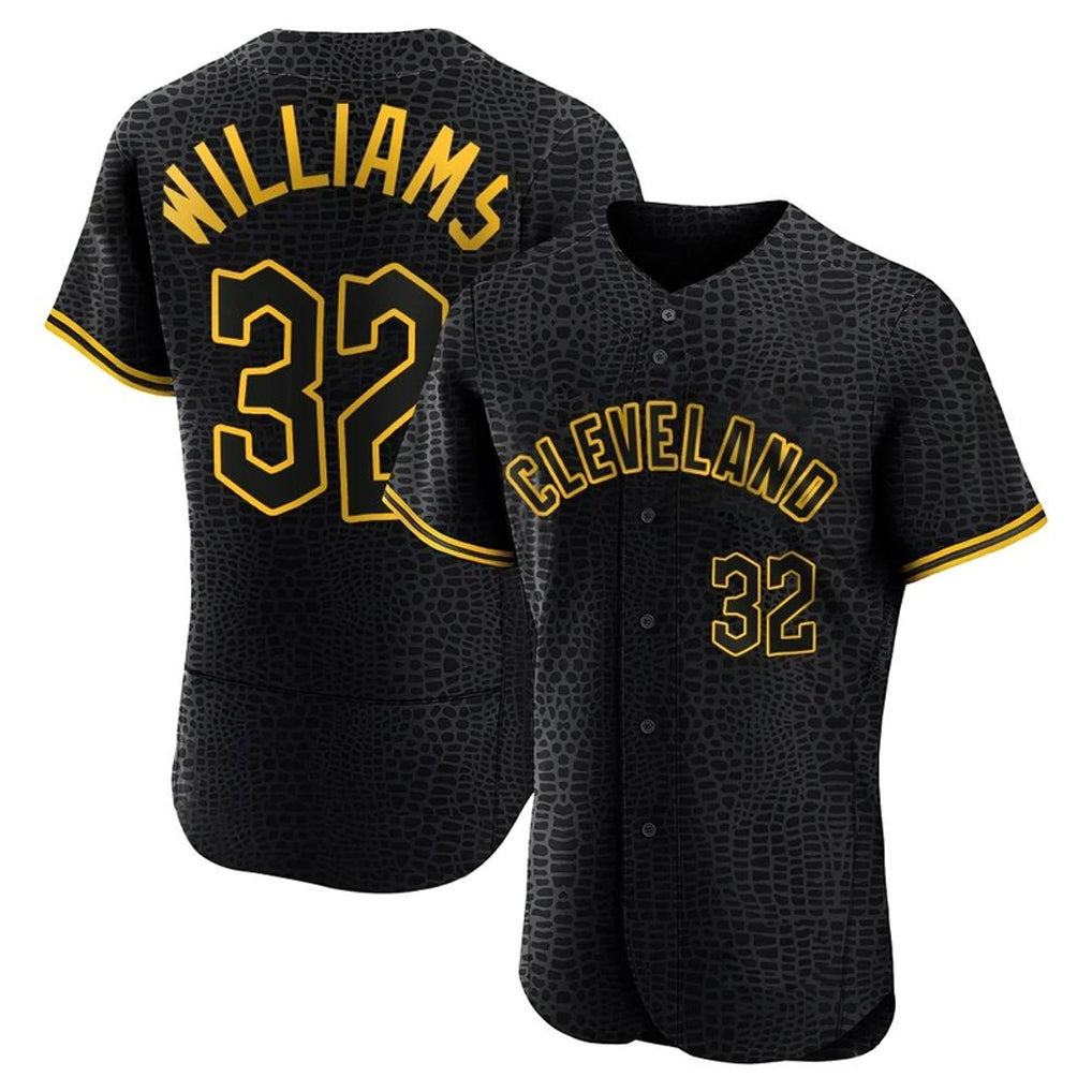 Cleveland Guardians #32 Gavin Williams Player Black FEDASGOGE Snake Skin City Limited Elite Home Stitched Jerseys