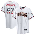 Arizona Diamondbacks #57 Eduardo Rodriguez Player White FEDASGOGE USA 250 Fourth of July Home Game Stitched Jerseys