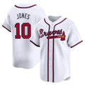 Atlanta Braves #10 Chipper Jones Player White FEDASGOGE Limited Home Game Stitched Jerseys