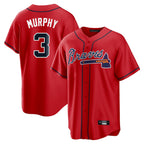 Atlanta Braves #3 Dale Murphy Player Red FEDASGOGE Home Game Stitched Jerseys