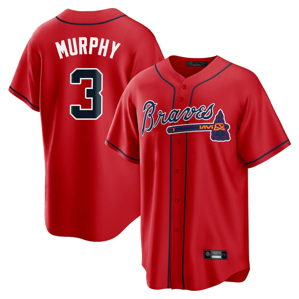 Atlanta Braves #3 Dale Murphy Player Red FEDASGOGE Home Game Stitched Jerseys
