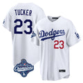 Los Angeles Dodgers #23 Kyle Tucker Player White FEDASGOGE World Series Meet Home Game Stitched Jerseys