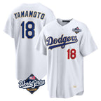 Los Angeles Dodgers #18 Yoshinobu Yamamoto Player Gold White FEDASGOGE World Series 2026 Collection Stadium Limited Stitched Jerseys