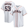 Houston Astros #53 Cristian Javier White FEDASGOGE Home Replica Jersey