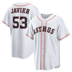 Houston Astros #53 Cristian Javier White FEDASGOGE Home Replica Jersey