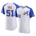 Atlanta Braves #51 Chris Sale Player White FEDASGOGE City Connect Limited Elite Home Game Stitched Jerseys