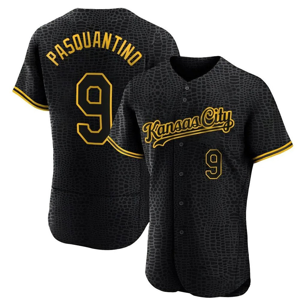 Kansas City Royals #9 Vinnie Pasquantino Player Black FEDASGOGE Snake Skin City Limited Elite Stitched Jerseys