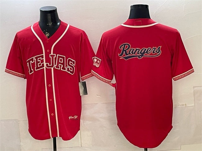Texas Rangers Team Big Logo Red FEDASGOGE 2026 City Connect Stadium Stitched Jersey