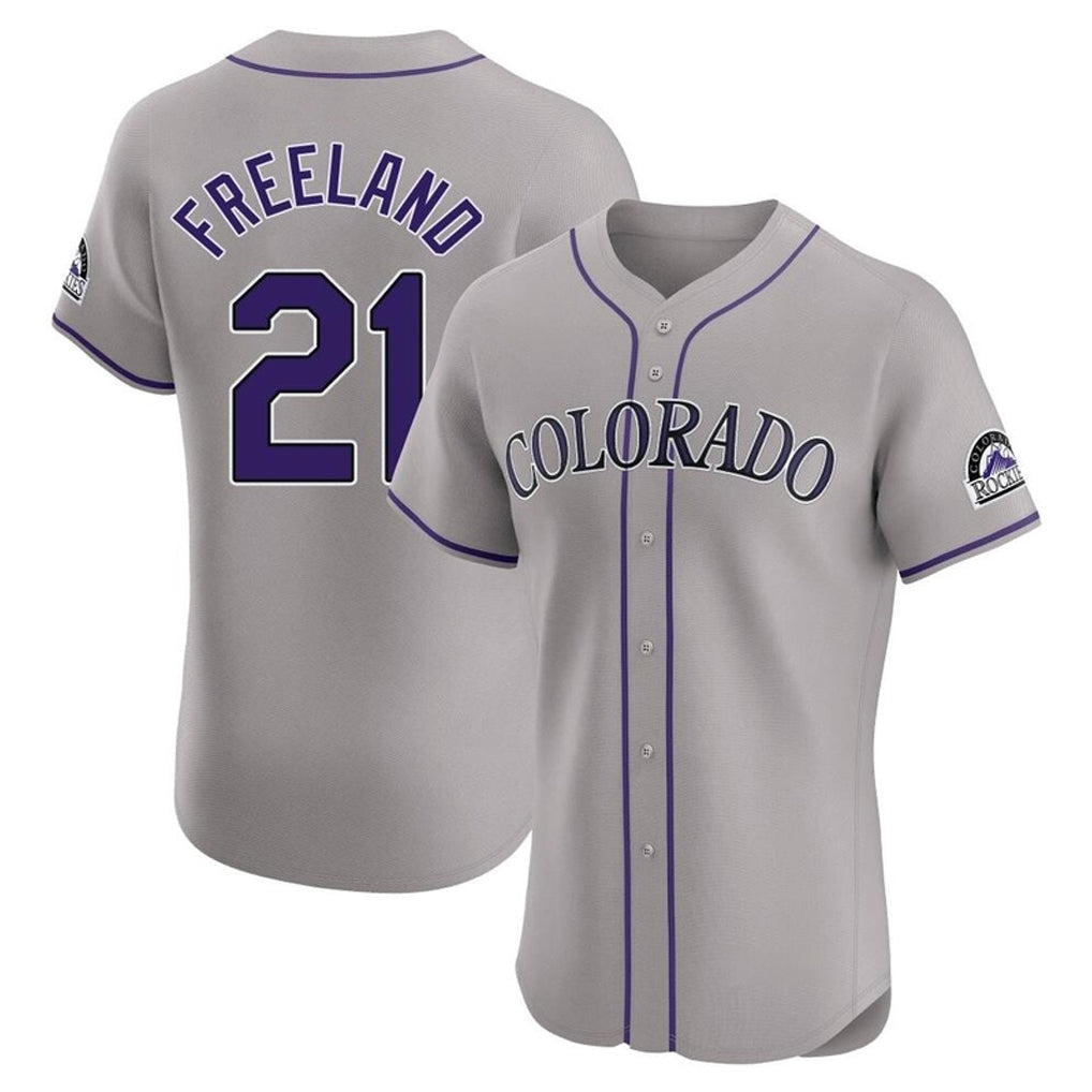 Colorado Rockies #21 Kyle Freeland Player Gray FEDASGOGE Limited Elite Home Stitched Jerseys