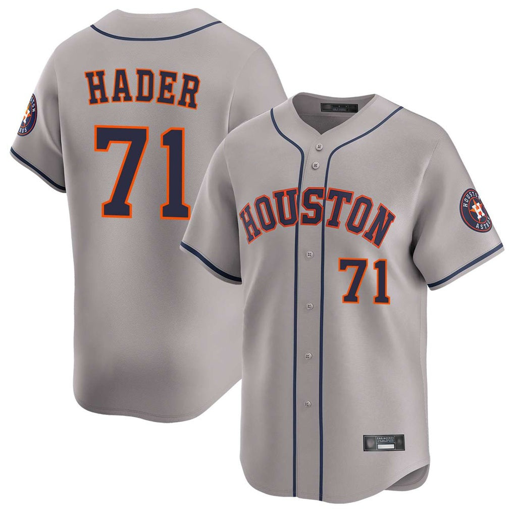 Houston Astros #71 Josh Hader Player Gray FEDASGOGE Home Limited Stitched Jerseys