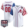 Custom Arizona Diamondbacks America 250 Edition Vapor Premier Limited White FEDASGOGE Stitched Jerseys