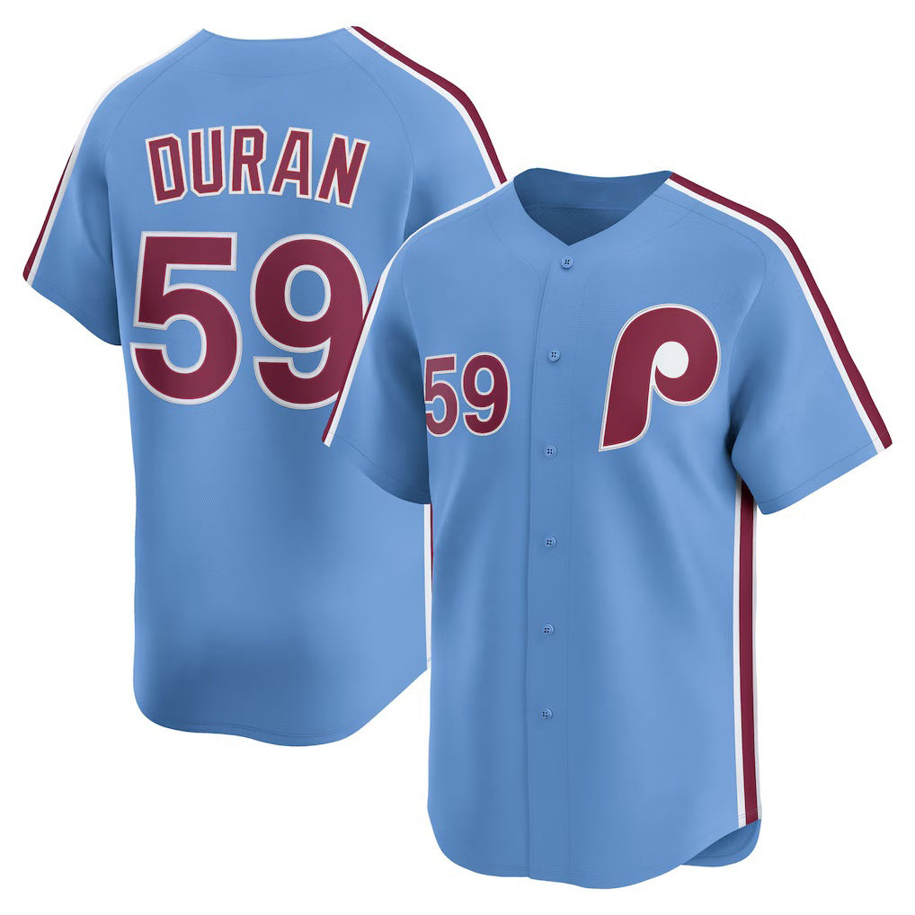 Philadelphia Phillies #59 Jhoan Duran Light Blue FEDASGOGE Alternate Limited Player Jersey