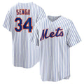 New York Mets #34 Kodai Senga White-Royal FEDASGOGE Home Replica Player Jersey
