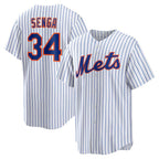 New York Mets #34 Kodai Senga White-Royal FEDASGOGE Home Replica Player Jersey