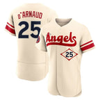 Los Angeles Angels #25 Travis d'Arnaud Player Cream FEDASGOGE City Connect Limited ELite Home Stitched Jerseys